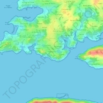 Mappa topografica Clegueriou, altitudine, rilievo