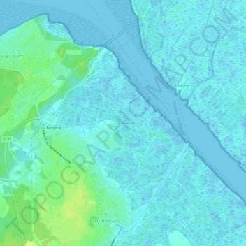 Mappa topografica Les Bolets, altitudine, rilievo