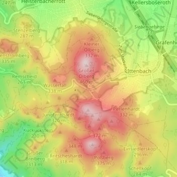 Mappa topografica Margarethenhöhe, altitudine, rilievo