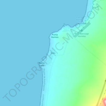 Mappa topografica Itata, altitudine, rilievo