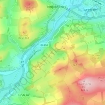 Mappa topografica Faldonside, altitudine, rilievo
