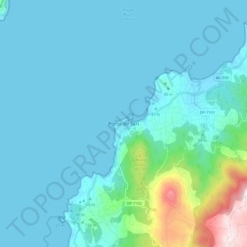 Mappa topografica Porto do Son, altitudine, rilievo