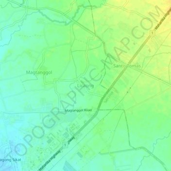 Mappa topografica Licaong, altitudine, rilievo