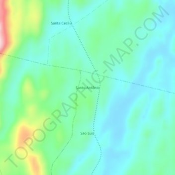 Mappa topografica Santo Antônio, altitudine, rilievo
