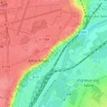 Mappa topografica Cataplas, altitudine, rilievo