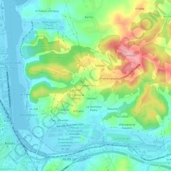 Mappa topografica Tetuán, altitudine, rilievo