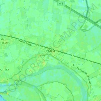 Mappa topografica Praest, altitudine, rilievo
