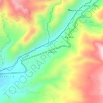 Mappa topografica Cascajal, altitudine, rilievo