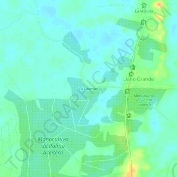 Mappa topografica La Libertad, altitudine, rilievo