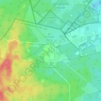 Mappa topografica Gortel, altitudine, rilievo