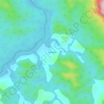Mappa topografica Carraro, altitudine, rilievo