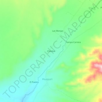 Mappa topografica Chimba, altitudine, rilievo