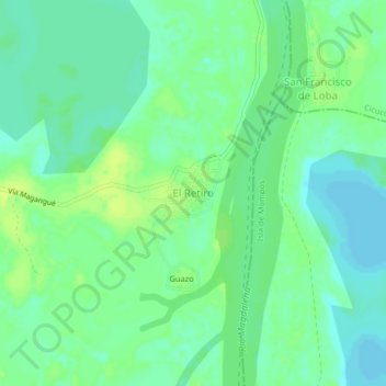 Mappa topografica El Retiro, altitudine, rilievo