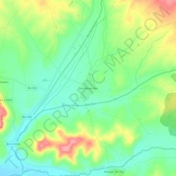 Mappa topografica Quintanarraya, altitudine, rilievo