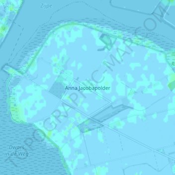 Mappa topografica Anna Jacobapolder, altitudine, rilievo