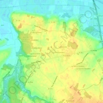 Mappa topografica La Mauvinière, altitudine, rilievo