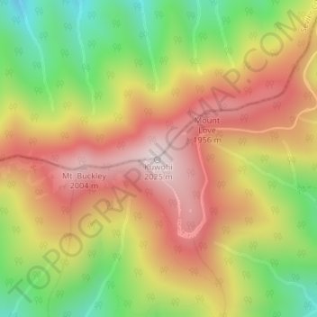 Mappa topografica Kuwohi, altitudine, rilievo