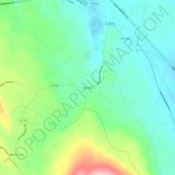 Mappa topografica Purling, altitudine, rilievo