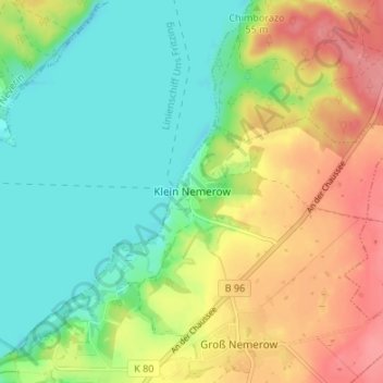 Mappa topografica Klein Nemerow, altitudine, rilievo
