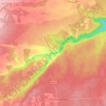 Mappa topografica Rimouren, altitudine, rilievo
