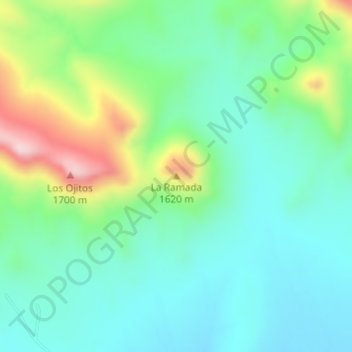 Mappa topografica La Ramada, altitudine, rilievo