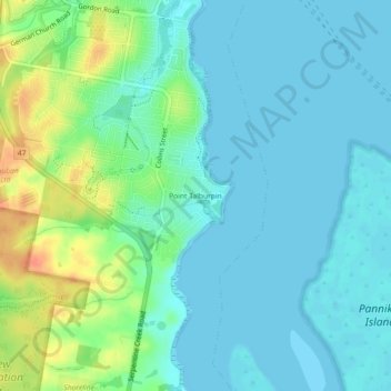 Mappa topografica Point Talburpin, altitudine, rilievo
