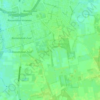 Mappa topografica Visdonk, altitudine, rilievo