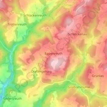 Mappa topografica Eppenreuth, altitudine, rilievo