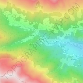 Mappa topografica La Ruzole du Bas, altitudine, rilievo