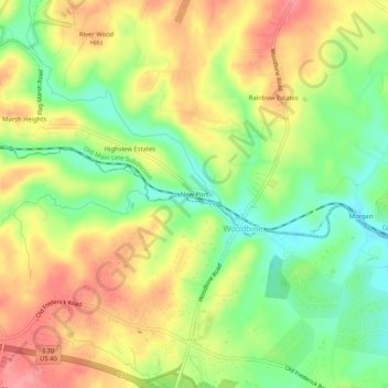 Mappa topografica New Port, altitudine, rilievo