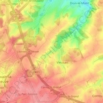 Mappa topografica Mèves, altitudine, rilievo
