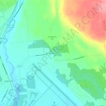 Mappa topografica Wright Settlement, altitudine, rilievo
