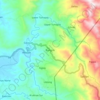Mappa topografica Burgos, altitudine, rilievo