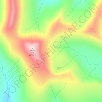Mappa topografica Ilgachuz Range, altitudine, rilievo