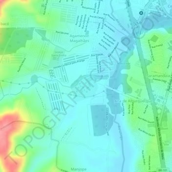 Mappa topografica Engenho Monjope, altitudine, rilievo