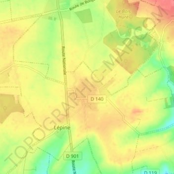 Mappa topografica Puits-Bérault, altitudine, rilievo