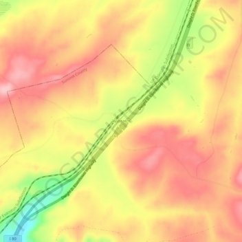 Mappa topografica Wahsatch, altitudine, rilievo