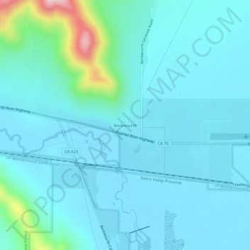Mappa topografica Beckwourth, altitudine, rilievo