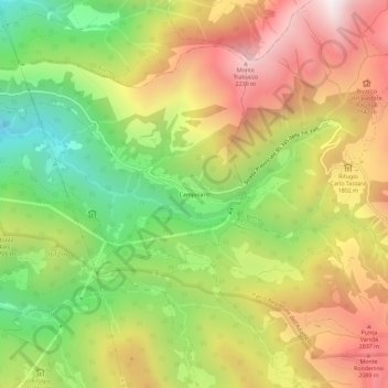 Mappa topografica Campolaro, altitudine, rilievo