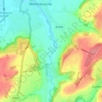 Mappa topografica Walton, altitudine, rilievo