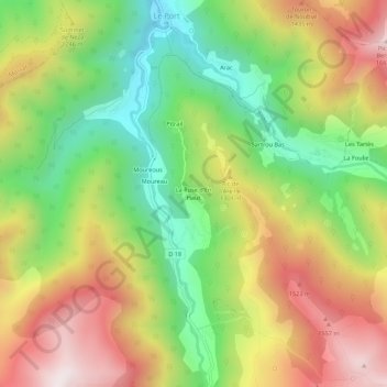 Mappa topografica La Ruse d'En Haut, altitudine, rilievo