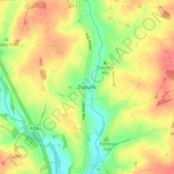 Mappa topografica Dassels, altitudine, rilievo