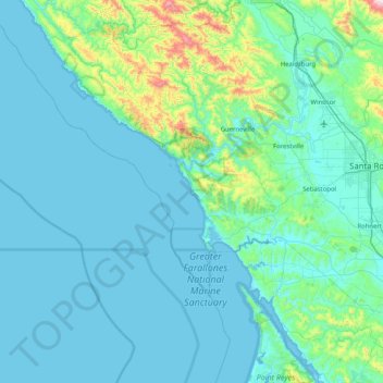 Mappa topografica Hogback, altitudine, rilievo