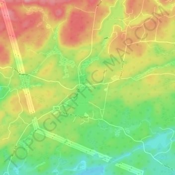 Mappa topografica Canton de Gore, altitudine, rilievo