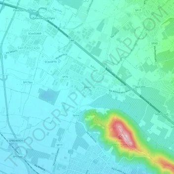 Mappa topografica Zocco, altitudine, rilievo