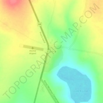 Mappa topografica Kisima, altitudine, rilievo