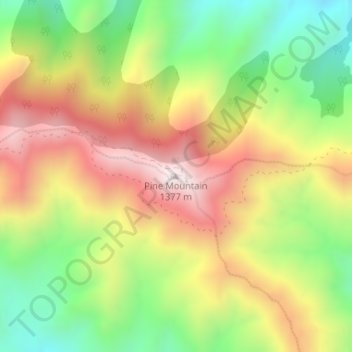 Mappa topografica Pine Mountain, altitudine, rilievo