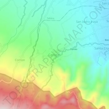 Mappa topografica Canaway, altitudine, rilievo