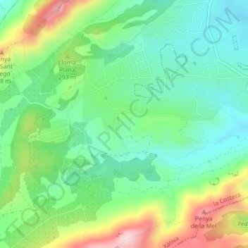 Mappa topografica Bixquert, altitudine, rilievo