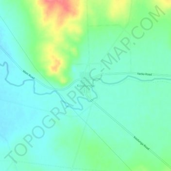 Mappa topografica Koolunga, altitudine, rilievo